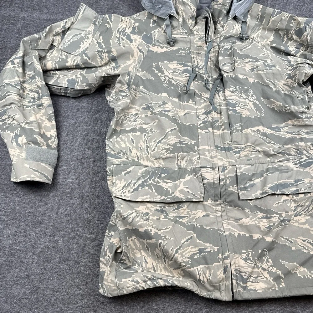 US Airforce Jacket Mens Small Regular Parka Military Tiger Stripe Camo APECS